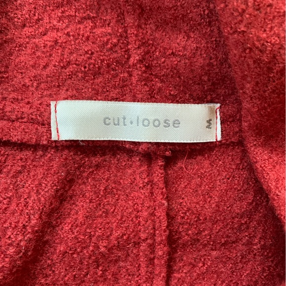 Cut Loose Boiled Wool Orange Vest with Pockets Size M - Picture 4 of 4